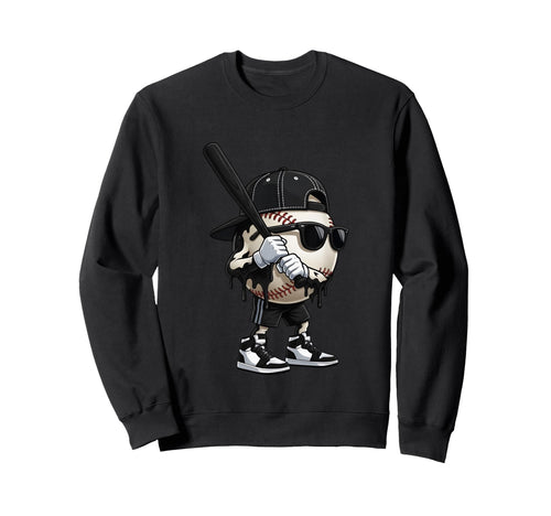 Dripping Baseball Batter Sweatshirt - Custom Art Print for Adults - T-Shirt, Sweatshirt, Hoodie