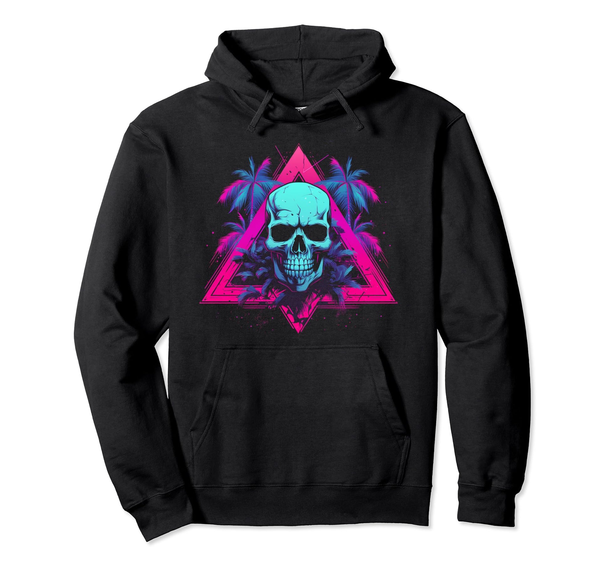 Skull Vaporwave Retrowave Aesthetic Hoodie - Aesthetic Graphic for Adults - T-Shirt, Sweatshirt, Hoodie