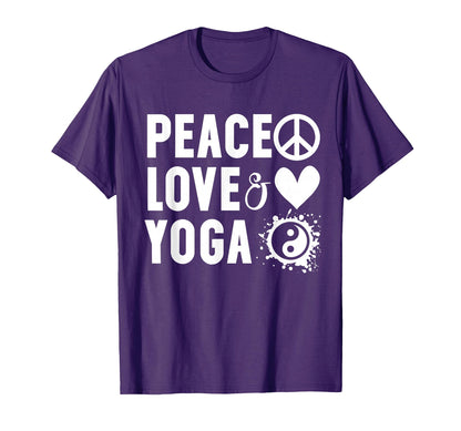 Peace Love And Yoga I Love Yoga T-Shirt - Novelty Apparel for Adults - T-Shirt, Sweatshirt, Hoodie