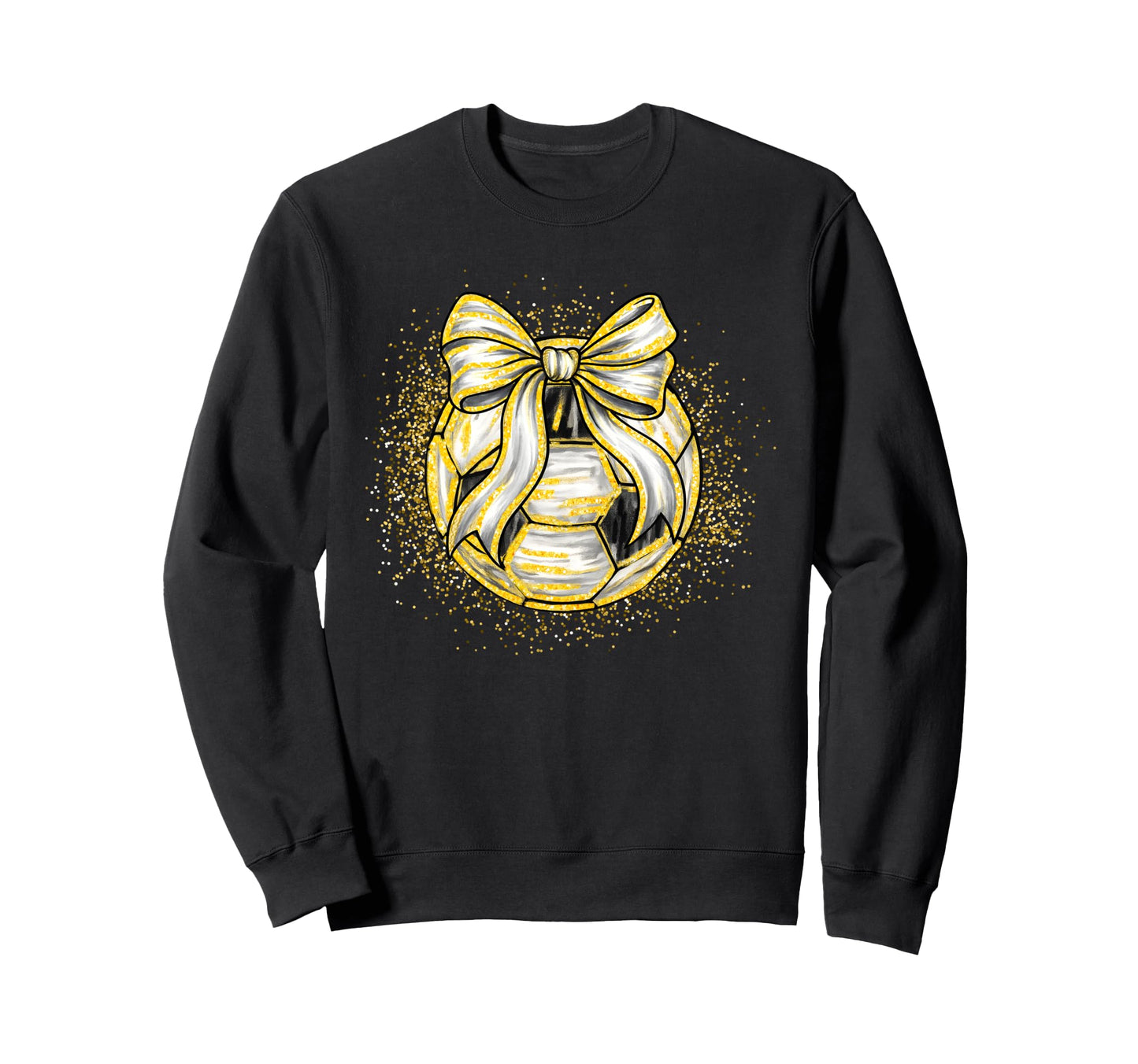 Soccer Game Day Gold Coquette Sweatshirt - Aesthetic Graphic for Adults - T-Shirt, Sweatshirt, Hoodie