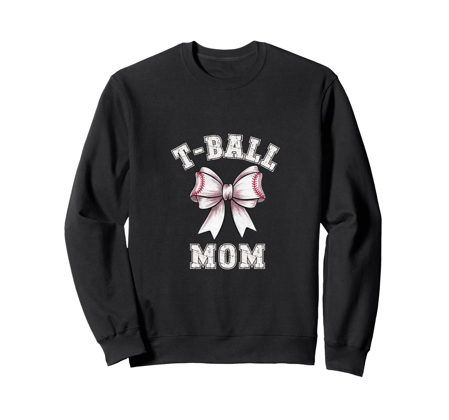 Coquette T Ball Ball Mom Bow Game Day Sweatshirt - Graphic Print for Adults - T-Shirt, Sweatshirt, Hoodie