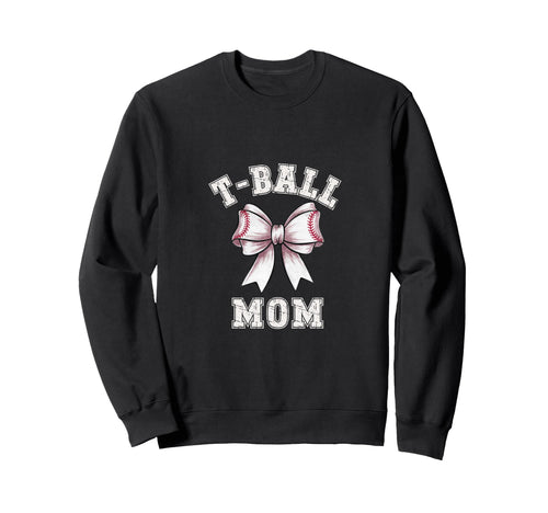 Coquette T Ball Ball Mom Bow Game Day Sweatshirt - Graphic Print for Adults - T-Shirt, Sweatshirt, Hoodie