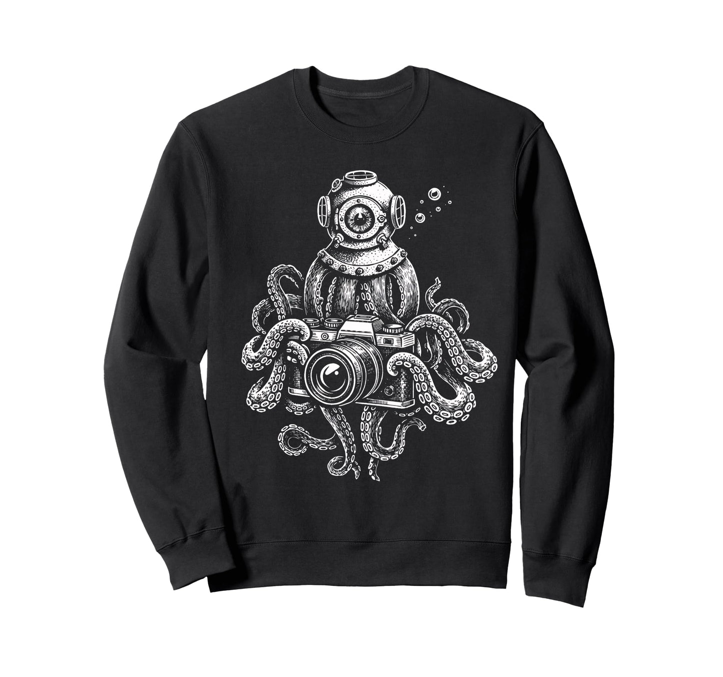 Octopus Camera Photographer Art Sweatshirt - Streetwear Style Men Women - T-Shirt, Sweatshirt, Hoodie