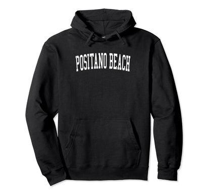 Positano Distressed White Varsity Hoodie - Unique Graphic Men Women - T-Shirt, Sweatshirt, Hoodie
