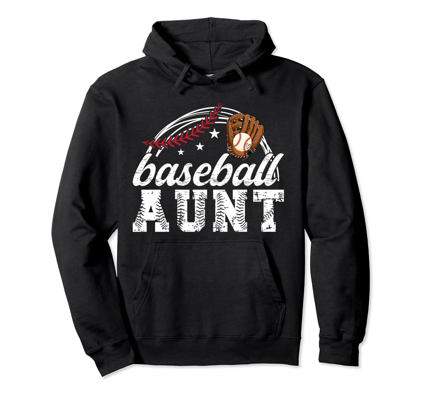 Baseball Aunt Proud Auntie Baseball Hoodie - Novelty Apparel for Adults - T-Shirt, Sweatshirt, Hoodie