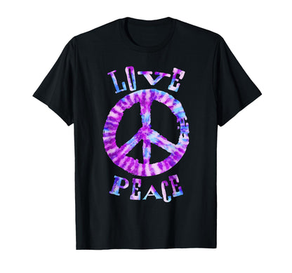 Peace Sign Love 60S 70S Tie Die Costume T-Shirt - Unique Graphic Men Women - T-Shirt, Sweatshirt, Hoodie
