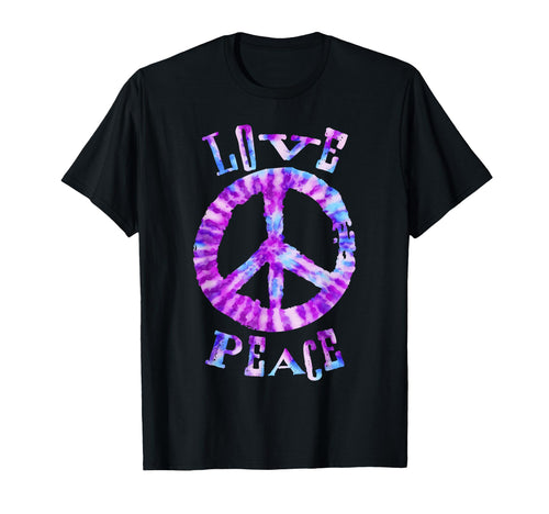 Peace Sign Love 60S 70S Tie Die Costume T-Shirt - Unique Graphic Men Women - T-Shirt, Sweatshirt, Hoodie