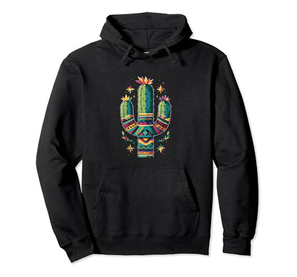 Cactus Serape Succulent Plant Cacti Hoodie - Casual Everyday Wear Unisex - T-Shirt, Sweatshirt, Hoodie