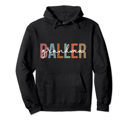 Baller Grandma Boho Softball Hoodie - Fun Novelty Design for Adults - T-Shirt, Sweatshirt, Hoodie