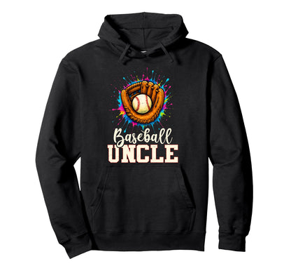 Baseball Uncle Baseball Player Colorful Hoodie - Unique Graphic Unisex - T-Shirt, Sweatshirt, Hoodie