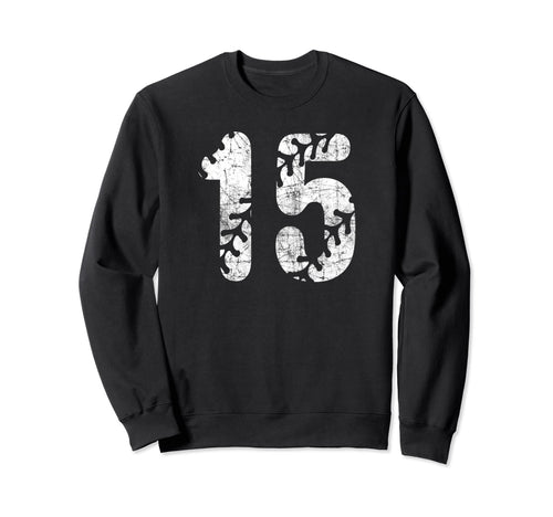 Baseball Softball Mom 15 Number 15 Sweatshirt - Novelty Apparel for Adults - T-Shirt, Sweatshirt, Hoodie