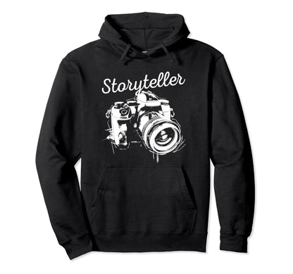 Photographer Storyteller Camera Hoodie - Custom Art Print Men Women - T-Shirt, Sweatshirt, Hoodie