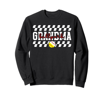 Ballpark Grandma Baseball Sweatshirt - Minimalist Print for Adults - T-Shirt, Sweatshirt, Hoodie
