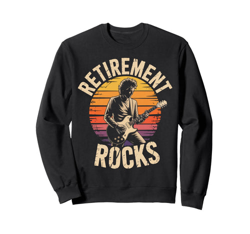 Retirement Rocks Acoustic Guitar Old Sweatshirt - Custom Art Print Unisex - T-Shirt, Sweatshirt, Hoodie