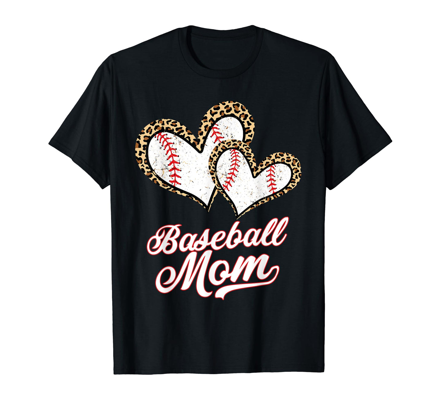 Proud Baseball Mom Baseball Leopard T-Shirt - Unique Graphic for Adults - T-Shirt, Sweatshirt, Hoodie