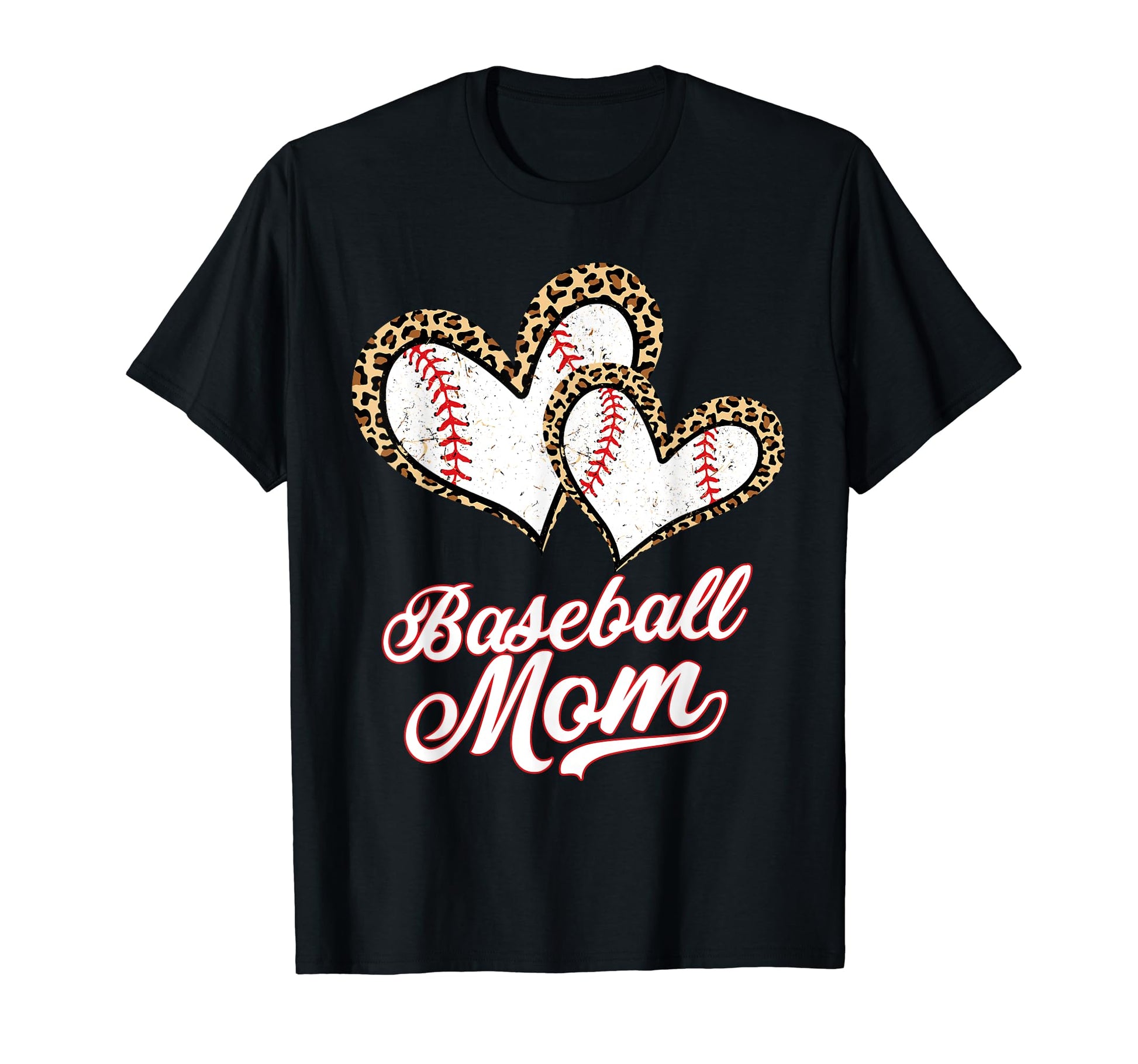 Proud Baseball Mom Baseball Leopard T-Shirt - Unique Graphic for Adults - T-Shirt, Sweatshirt, Hoodie