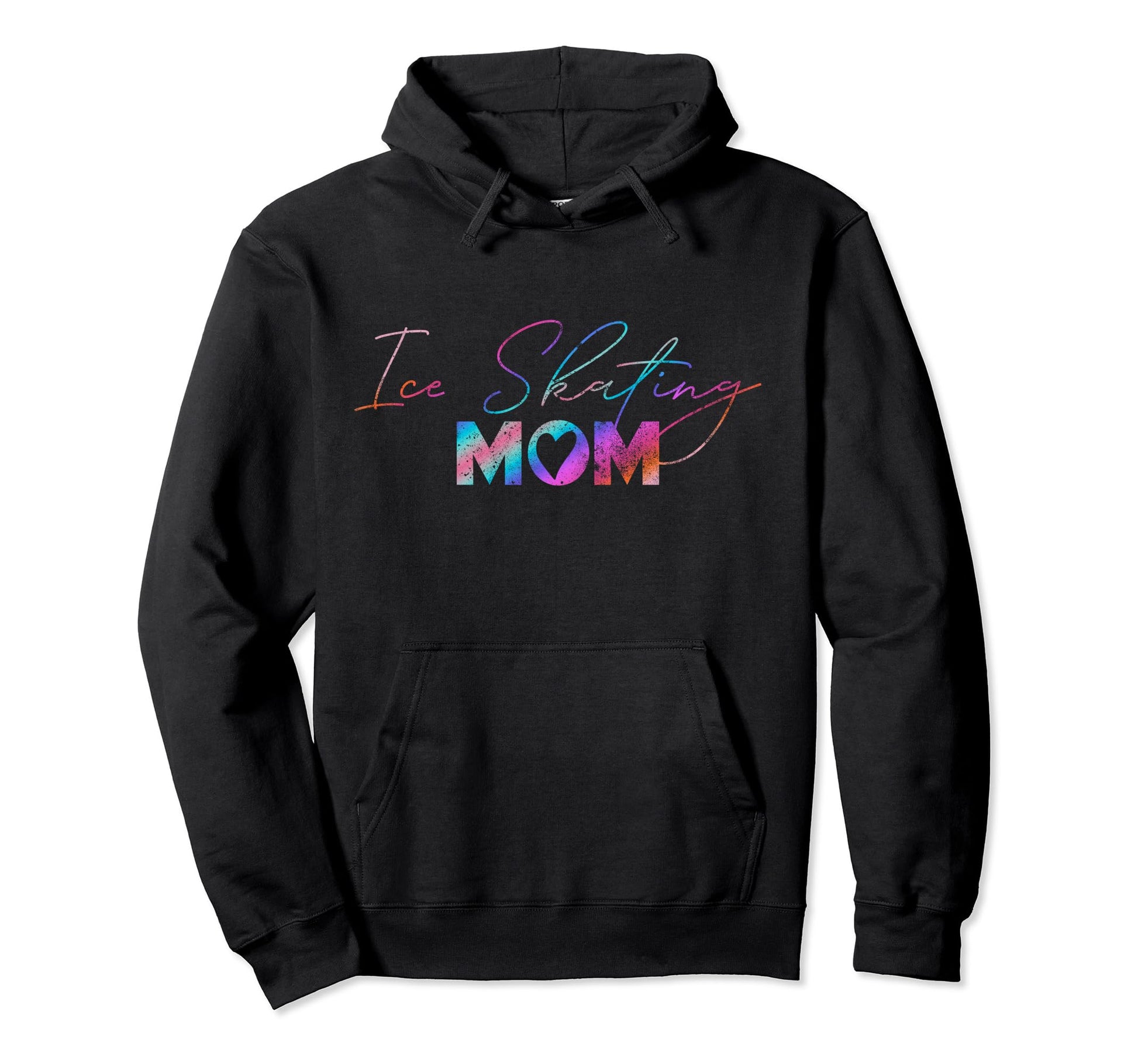 Mothers Day Rainbow Ice Skating Mom Hoodie - Trendy Graphic for Adults - T-Shirt, Sweatshirt, Hoodie