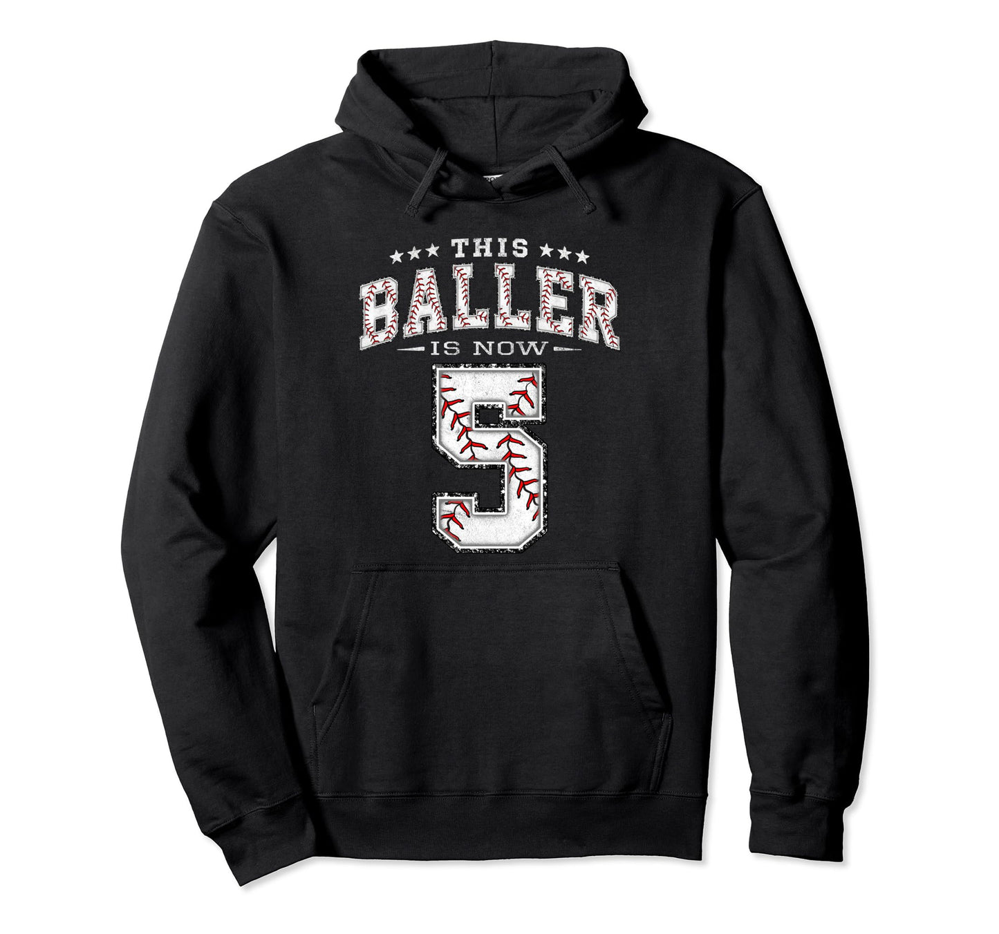 5 Years Old Birthday Baseball Theme Hoodie - Casual Everyday Wear Unisex - T-Shirt, Sweatshirt, Hoodie