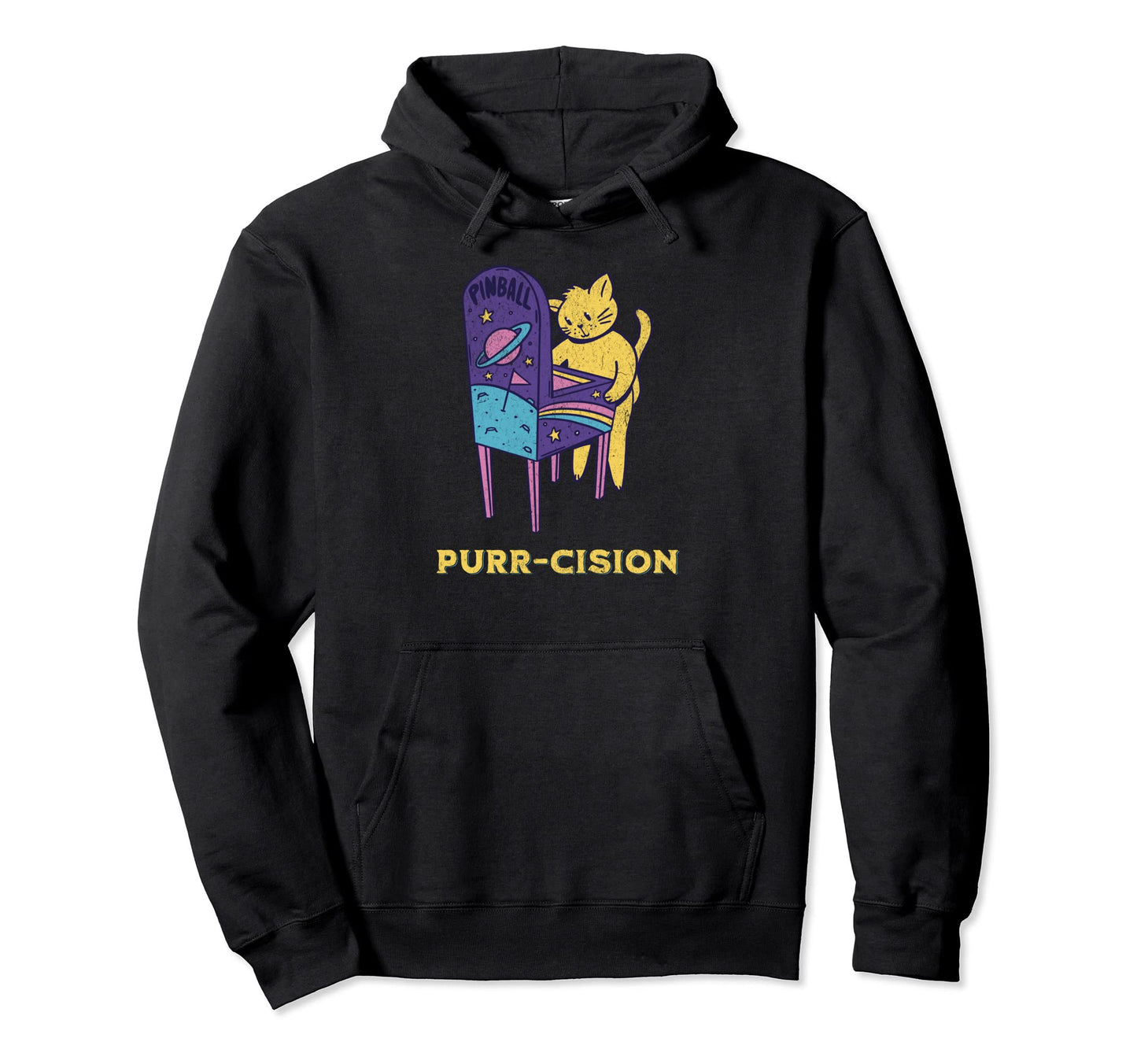 Funny Cat Playing Pinball Gamer Hoodie - Streetwear Style for Adults - T-Shirt, Sweatshirt, Hoodie