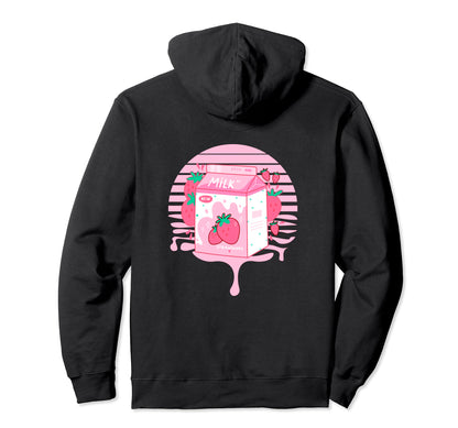 90S Japanese Pastel Strawberry Milk Hoodie - Trendy Graphic Men Women - T-Shirt, Sweatshirt, Hoodie