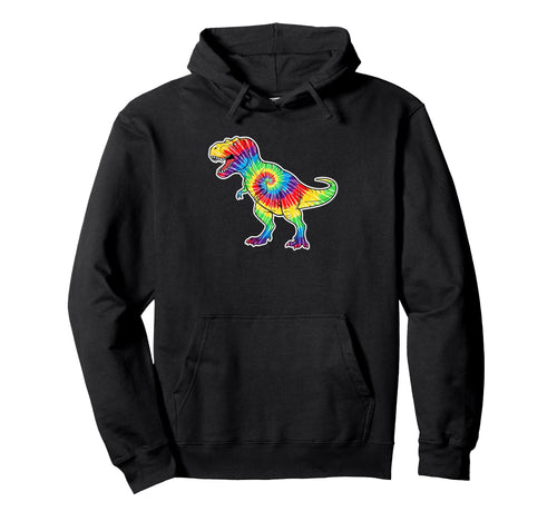 Tie Dye Tyrannosaurus Dinosaur Hoodie - Custom Art Print for Adults - T-Shirt, Sweatshirt, Hoodie
