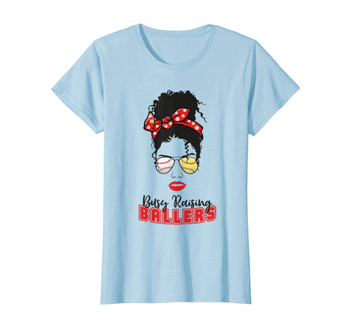 Womens Busy Raising Ballers Baseball T-Shirt - Novelty Apparel for Adults - T-Shirt, Sweatshirt, Hoodie