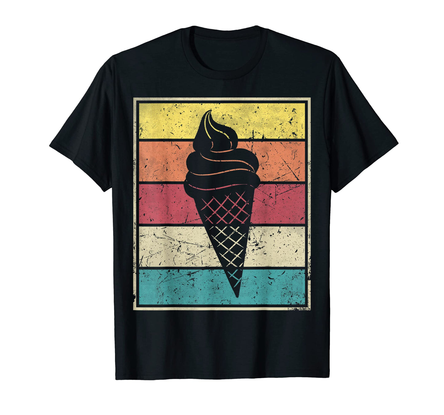 Icecream Cone Stripes T-Shirt - Trendy Graphic Unisex - T-Shirt, Sweatshirt, Hoodie