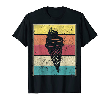 Icecream Cone Stripes T-Shirt - Trendy Graphic Unisex - T-Shirt, Sweatshirt, Hoodie