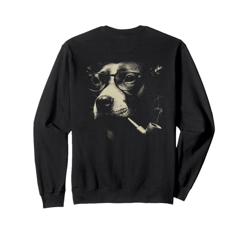 Pitbull Smoking Pipe Sunglasses Sweatshirt - Graphic Print Men Women - T-Shirt, Sweatshirt, Hoodie