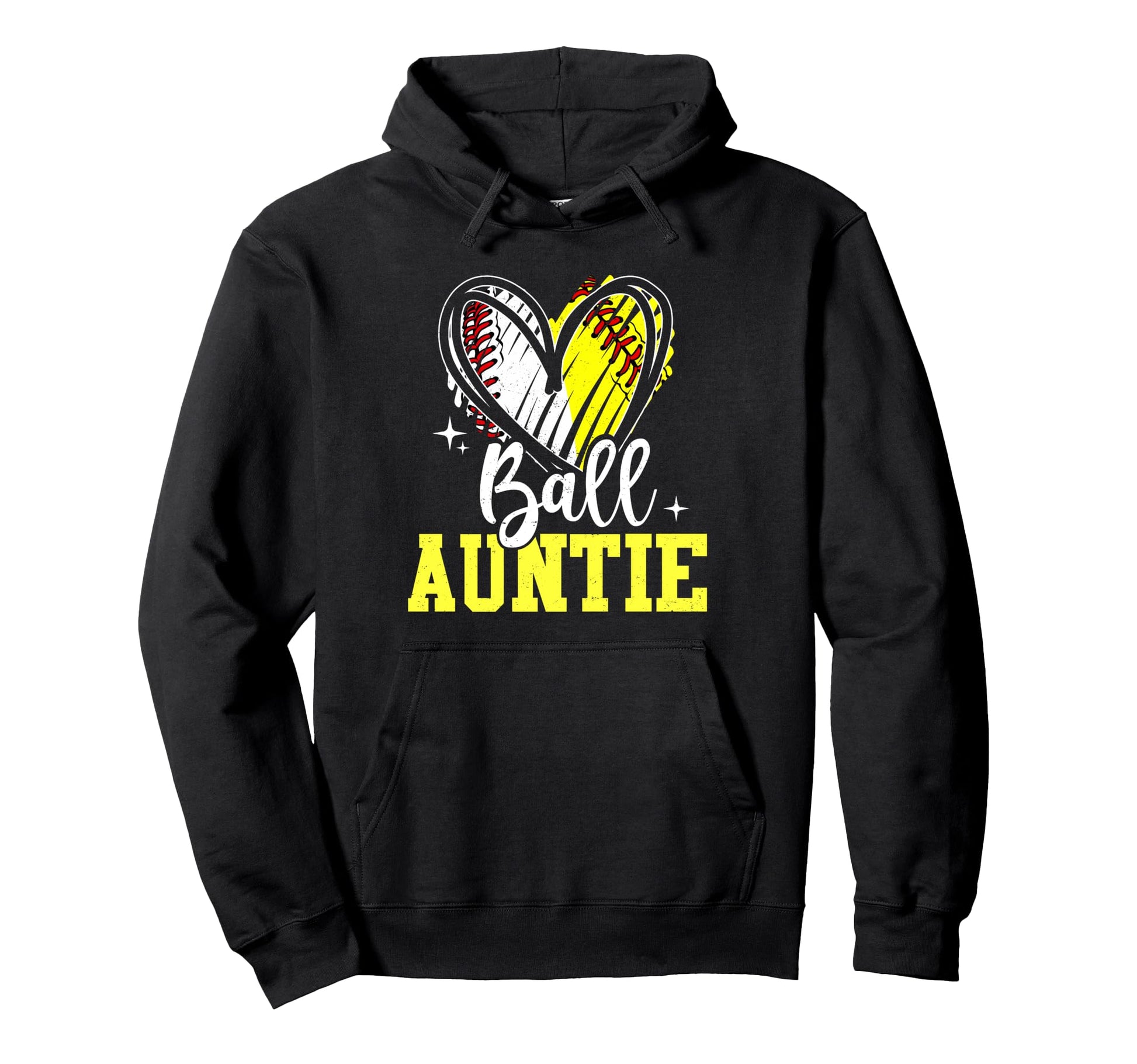 Ball Auntie Softball Baseball Auntie Hoodie - Unique Graphic for Adults - T-Shirt, Sweatshirt, Hoodie