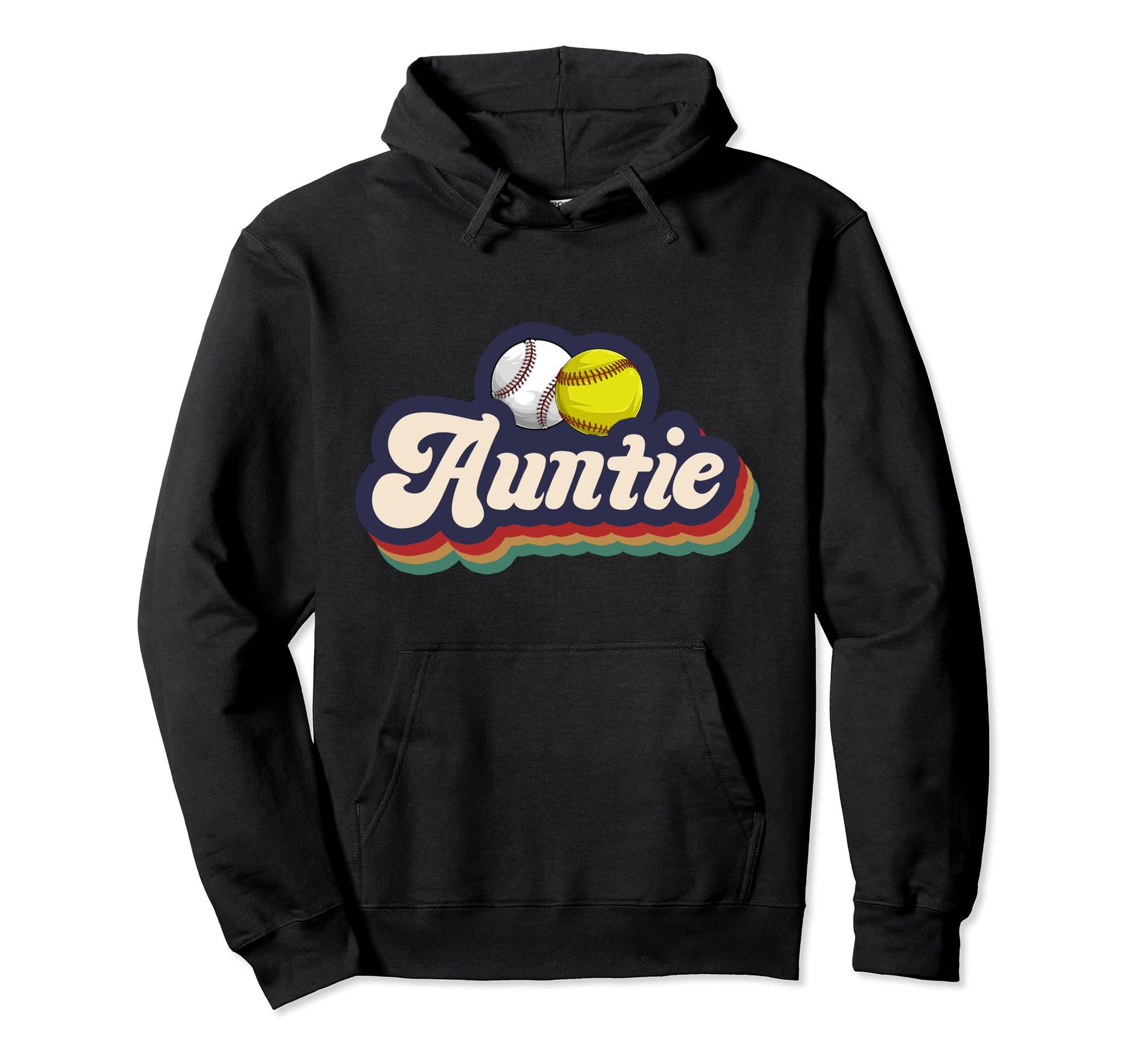 Baseball Softball Auntie Softball Hoodie - Casual Everyday Wear Men Women - T-Shirt, Sweatshirt, Hoodie