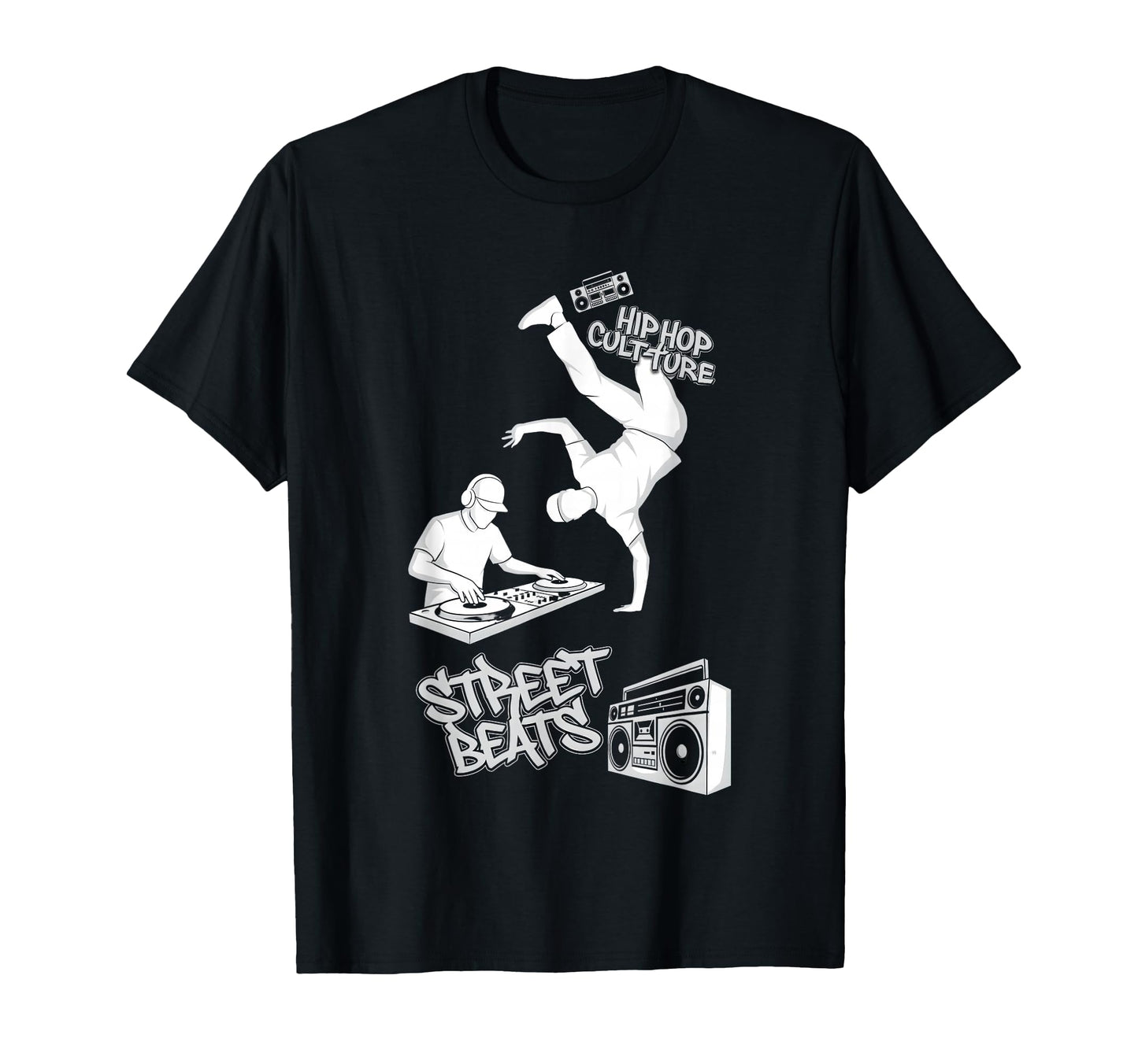 Hip Hop Black And White Old School T-Shirt - Aesthetic Graphic for Adults - T-Shirt, Sweatshirt, Hoodie