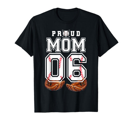 Proud Mom Baseball Player Number 6 Game T-Shirt - Aesthetic Graphic Unisex - T-Shirt, Sweatshirt, Hoodie