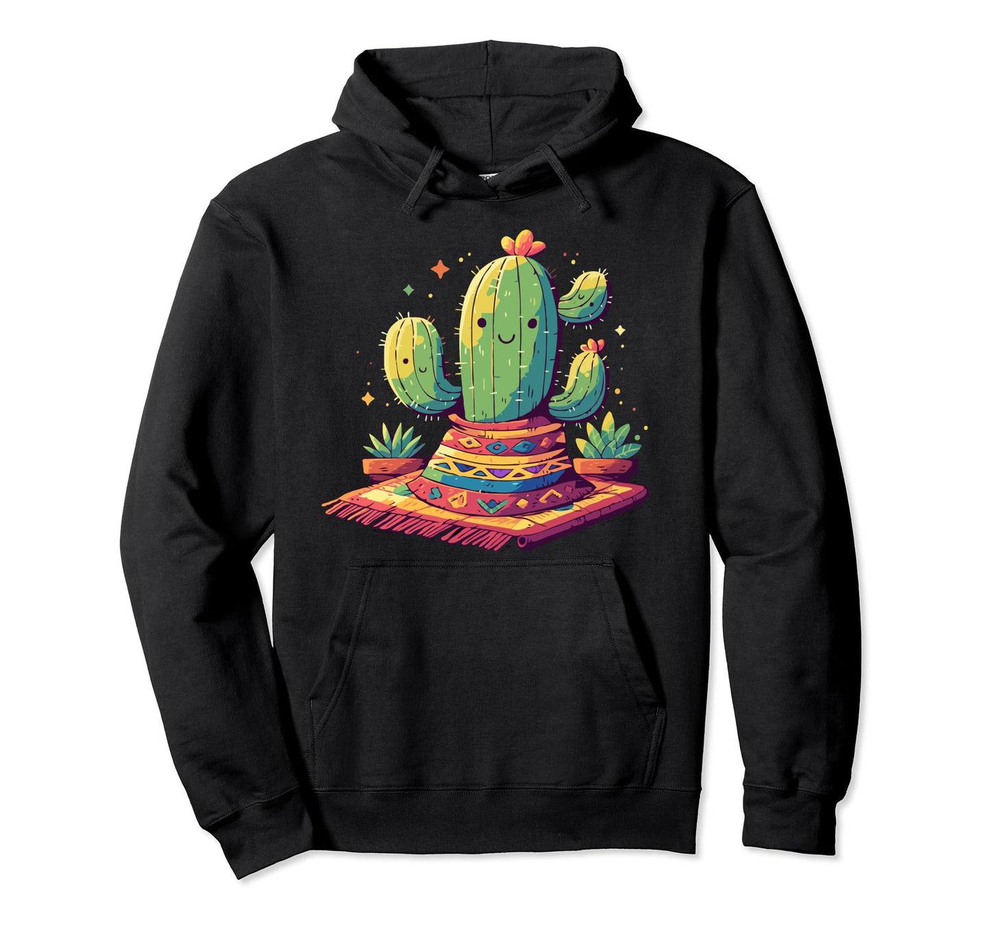 Cactus Serape Succulent Plant Cacti Hoodie - Unique Graphic Men Women - T-Shirt, Sweatshirt, Hoodie