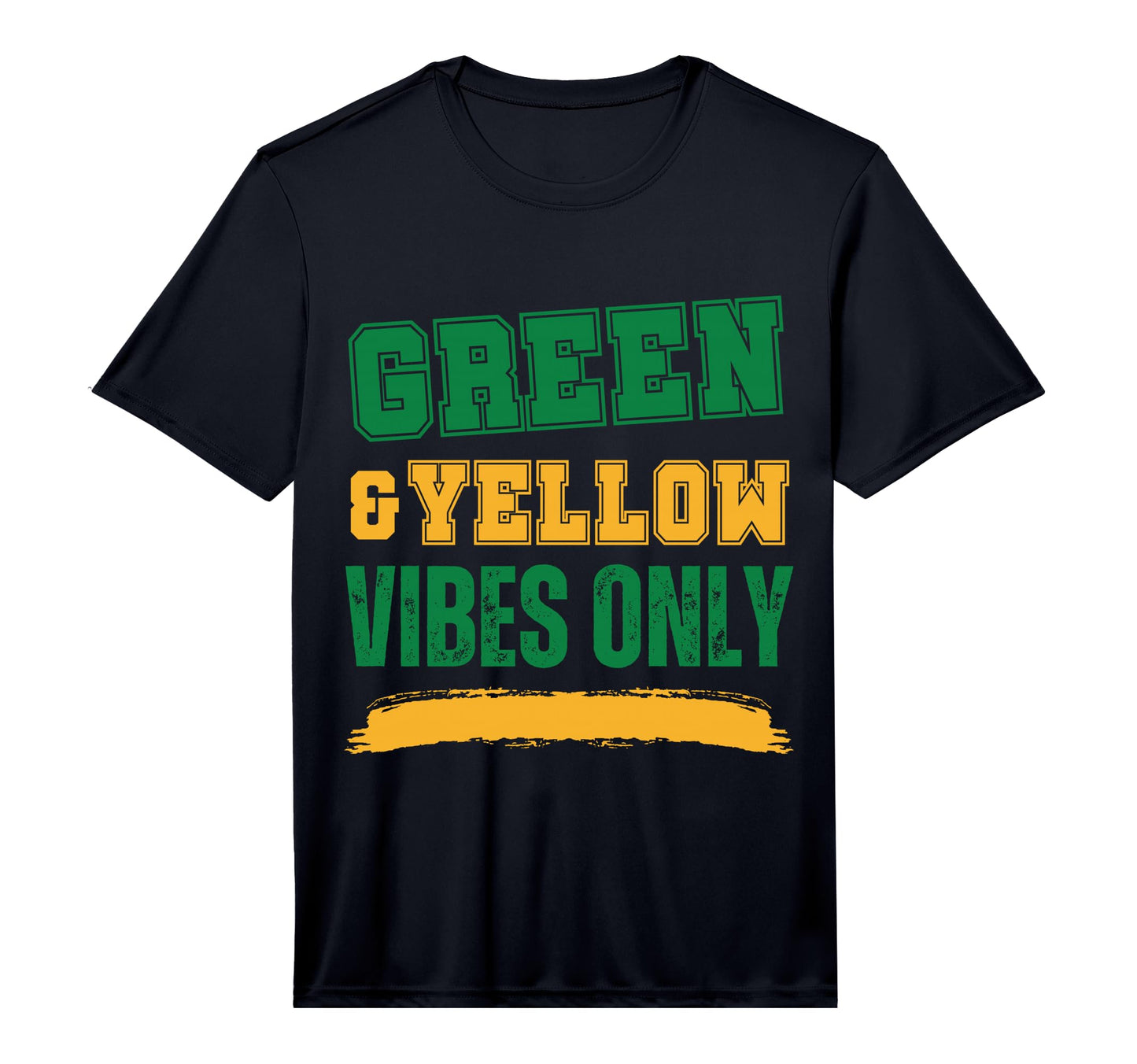 Green And Yellow Game Day Performance T-Shirt - Minimalist Print for Adults - T-Shirt, Sweatshirt, Hoodie