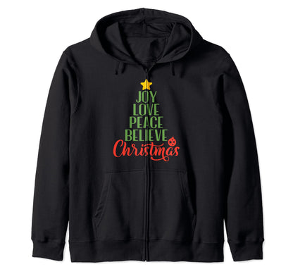 Joy Love Peace Believe Gift Sweatshirt - Unique Graphic Unisex - T-Shirt, Sweatshirt, Hoodie