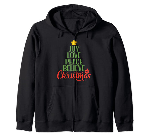Joy Love Peace Believe Gift Sweatshirt - Unique Graphic Unisex - T-Shirt, Sweatshirt, Hoodie