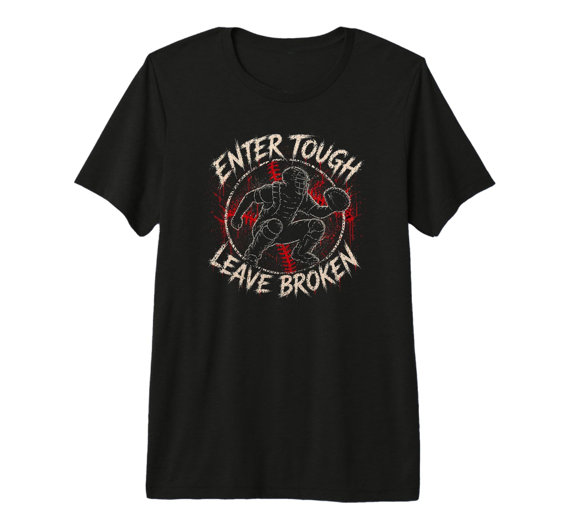 Baseball Catchers Mom Waring Enter Tough T-Shirt - Graphic Print Unisex - T-Shirt, Sweatshirt, Hoodie