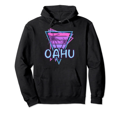 Oahu Vacation Vaporwave Aesthetic Hoodie - Trendy Graphic for Adults - T-Shirt, Sweatshirt, Hoodie