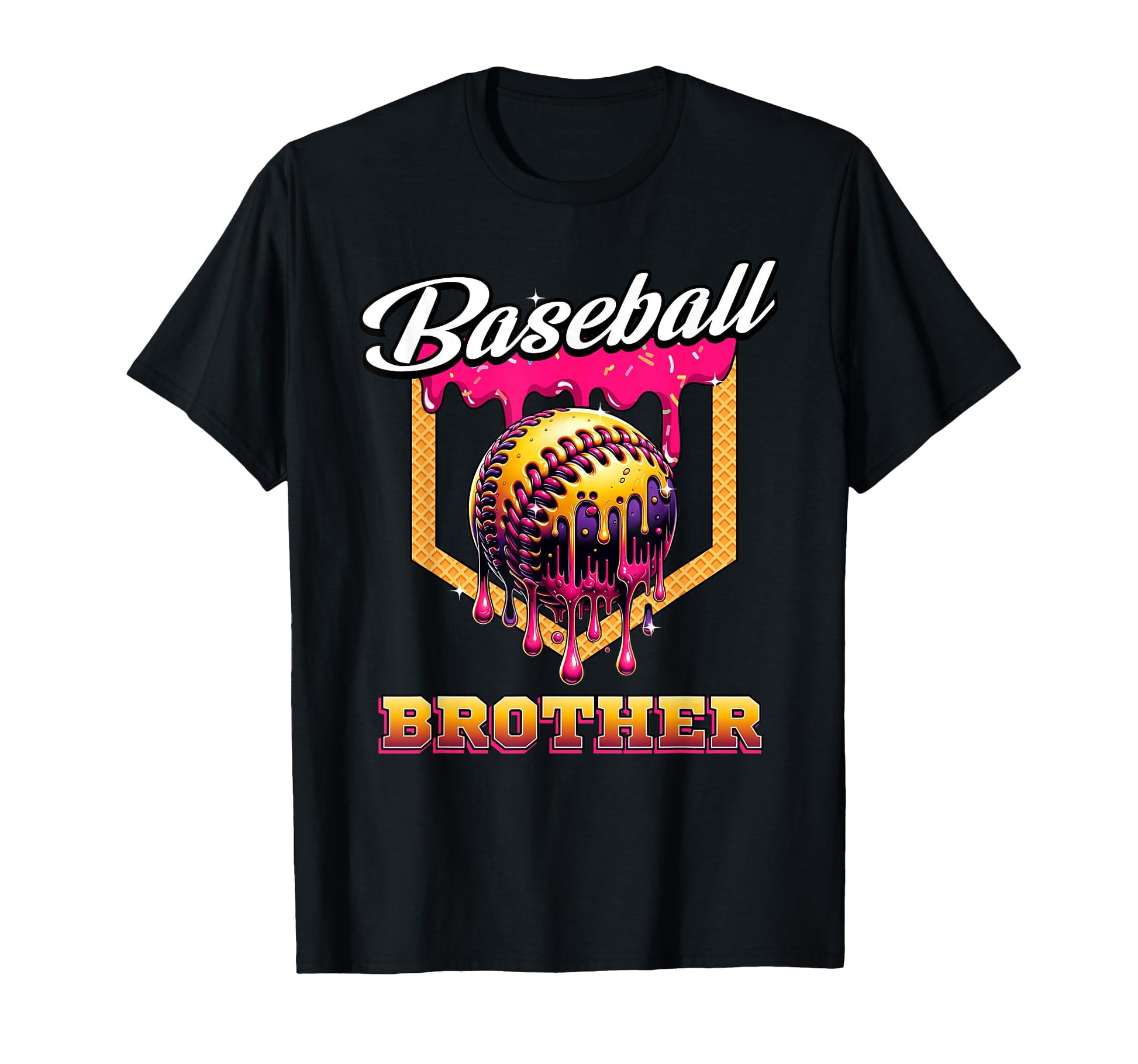 Baseball Brother Ice Cream Drip T-Shirt - Aesthetic Graphic for Adults - T-Shirt, Sweatshirt, Hoodie