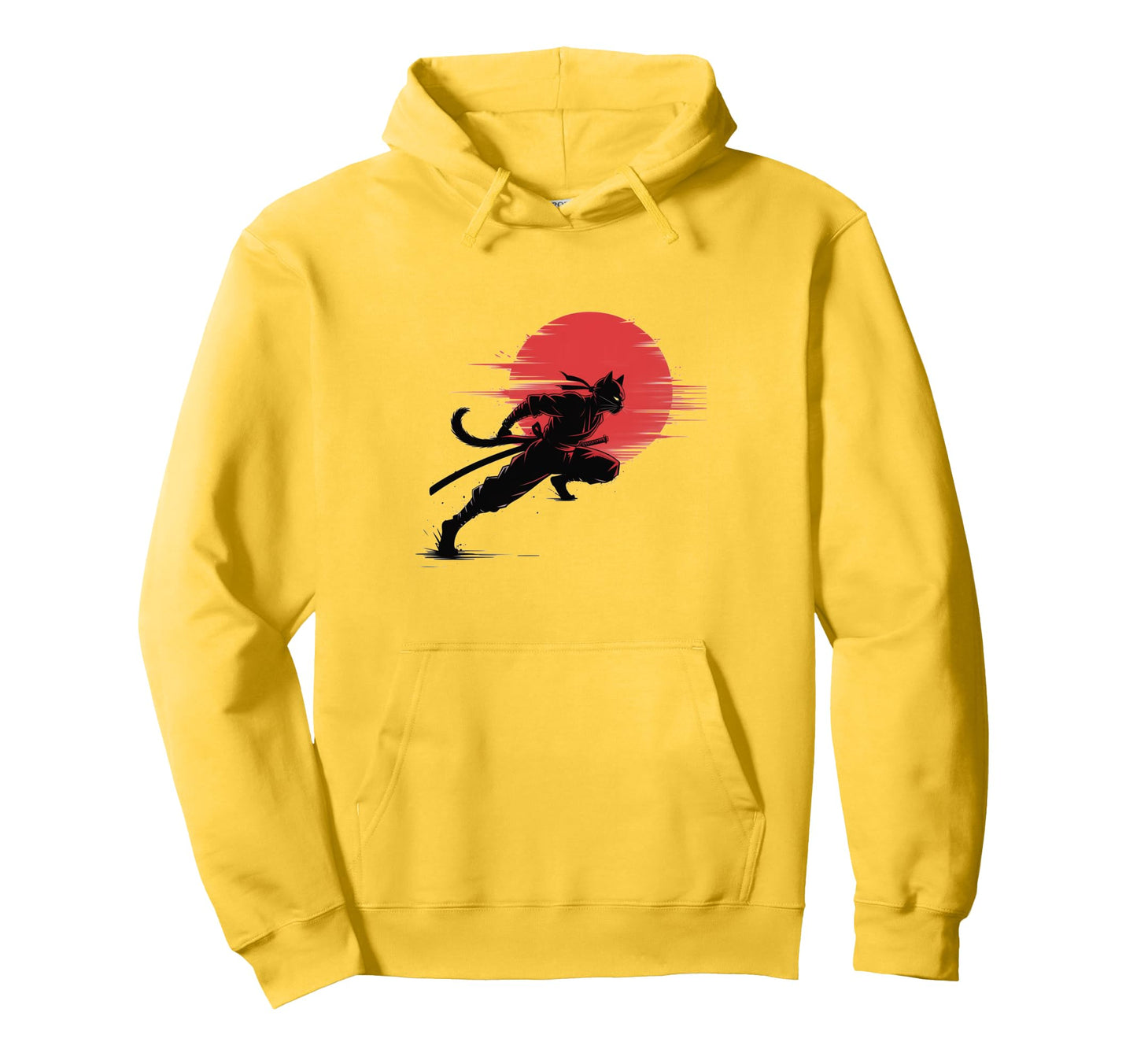 Bleached Samurai Cat Vibes Ninja Hoodie - Unique Graphic for Adults - T-Shirt, Sweatshirt, Hoodie
