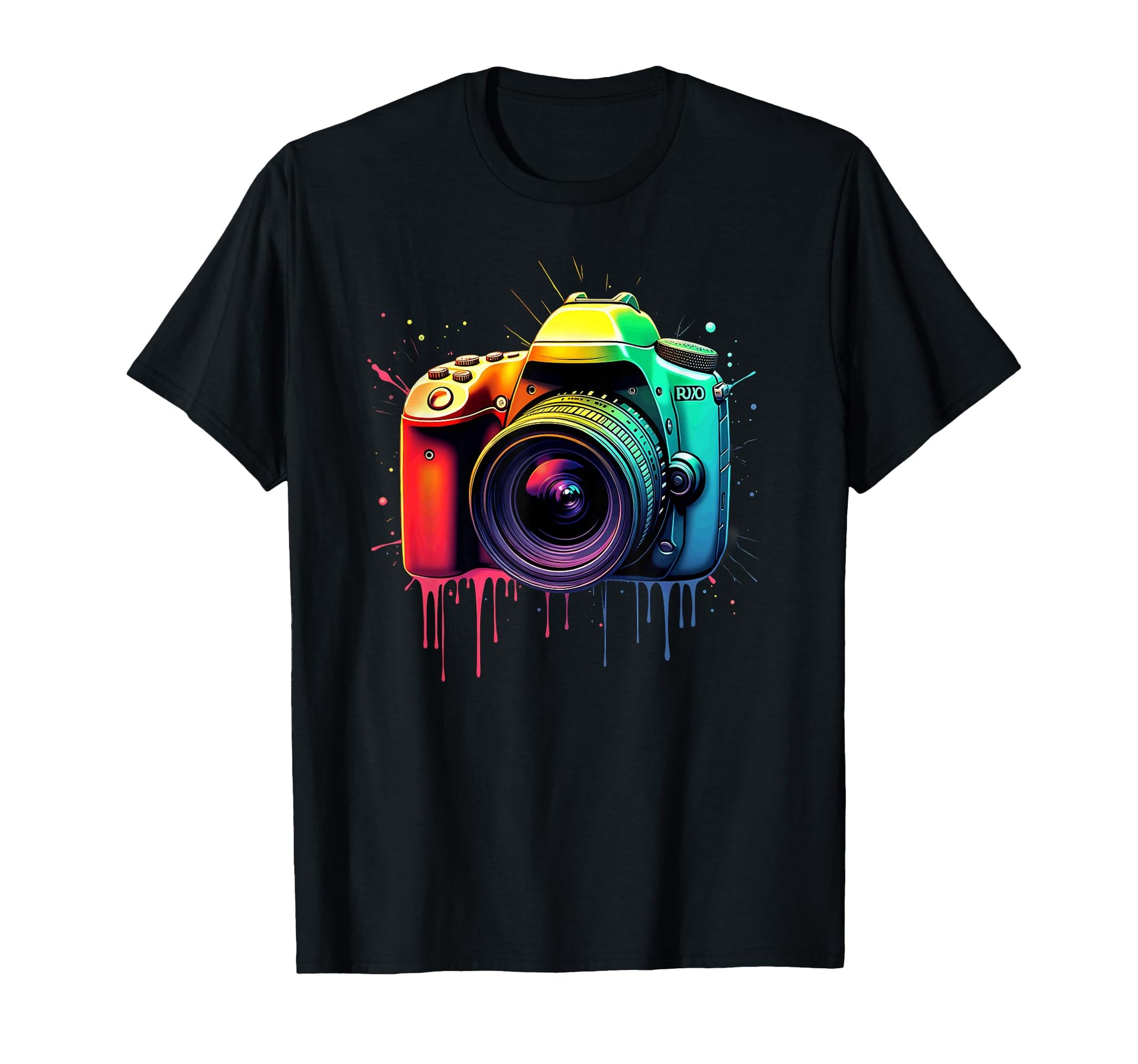 Photography Colorful Camera Dripping T-Shirt - Fun Novelty Design Men Women - T-Shirt, Sweatshirt, Hoodie