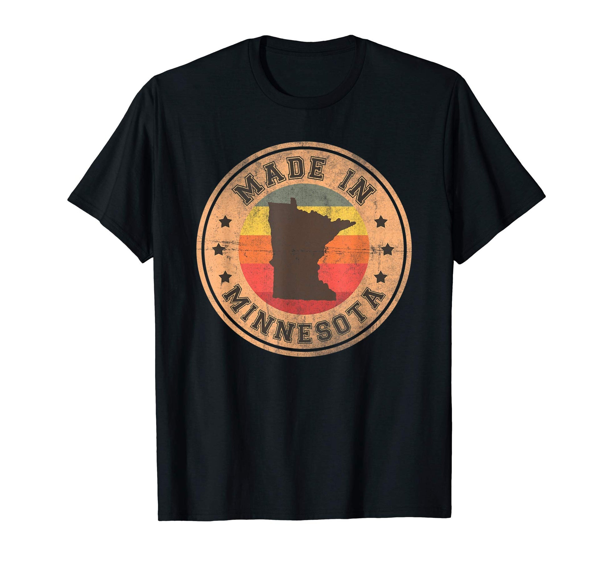 Minnesota Us State Map Stripes T-Shirt - Casual Everyday Wear for Adults - T-Shirt, Sweatshirt, Hoodie