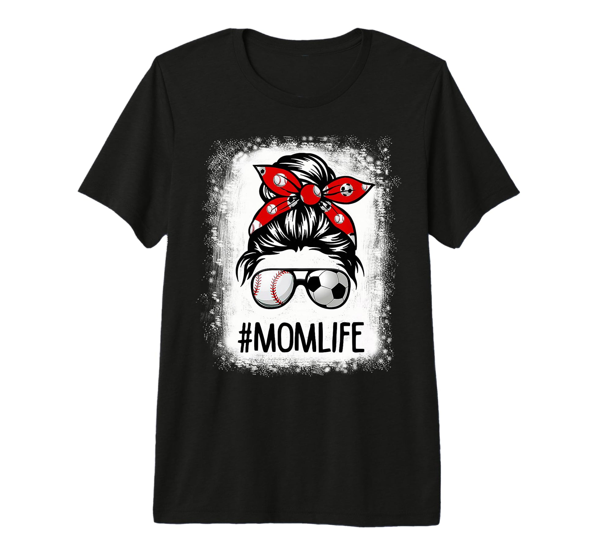 Bleached Mom Life Soccer Messy Bun T-Shirt - Trendy Graphic Men Women - T-Shirt, Sweatshirt, Hoodie
