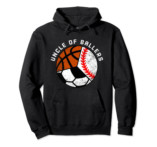 Uncle Ballers Funny Baseball Soccer Hoodie - Minimalist Print Unisex - T-Shirt, Sweatshirt, Hoodie