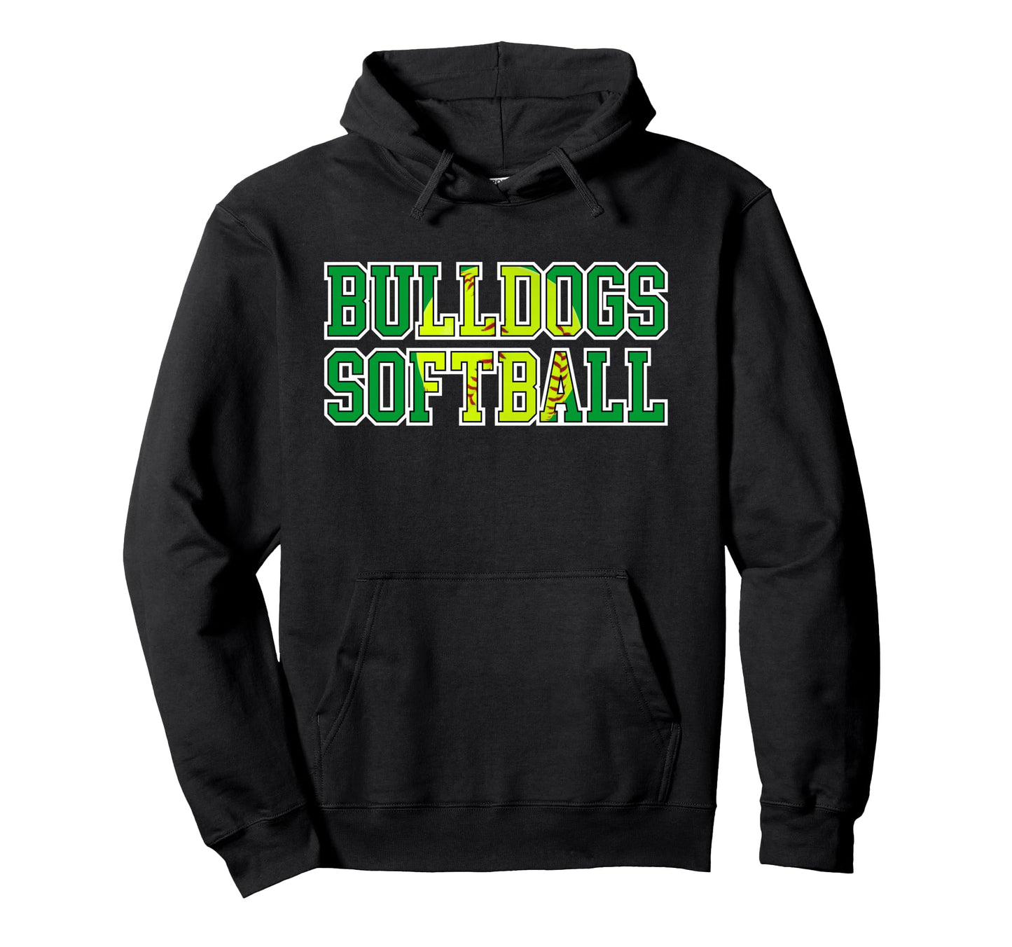 Bulldogs Softball Mom Game Day Green Hoodie - Novelty Apparel Unisex - T-Shirt, Sweatshirt, Hoodie