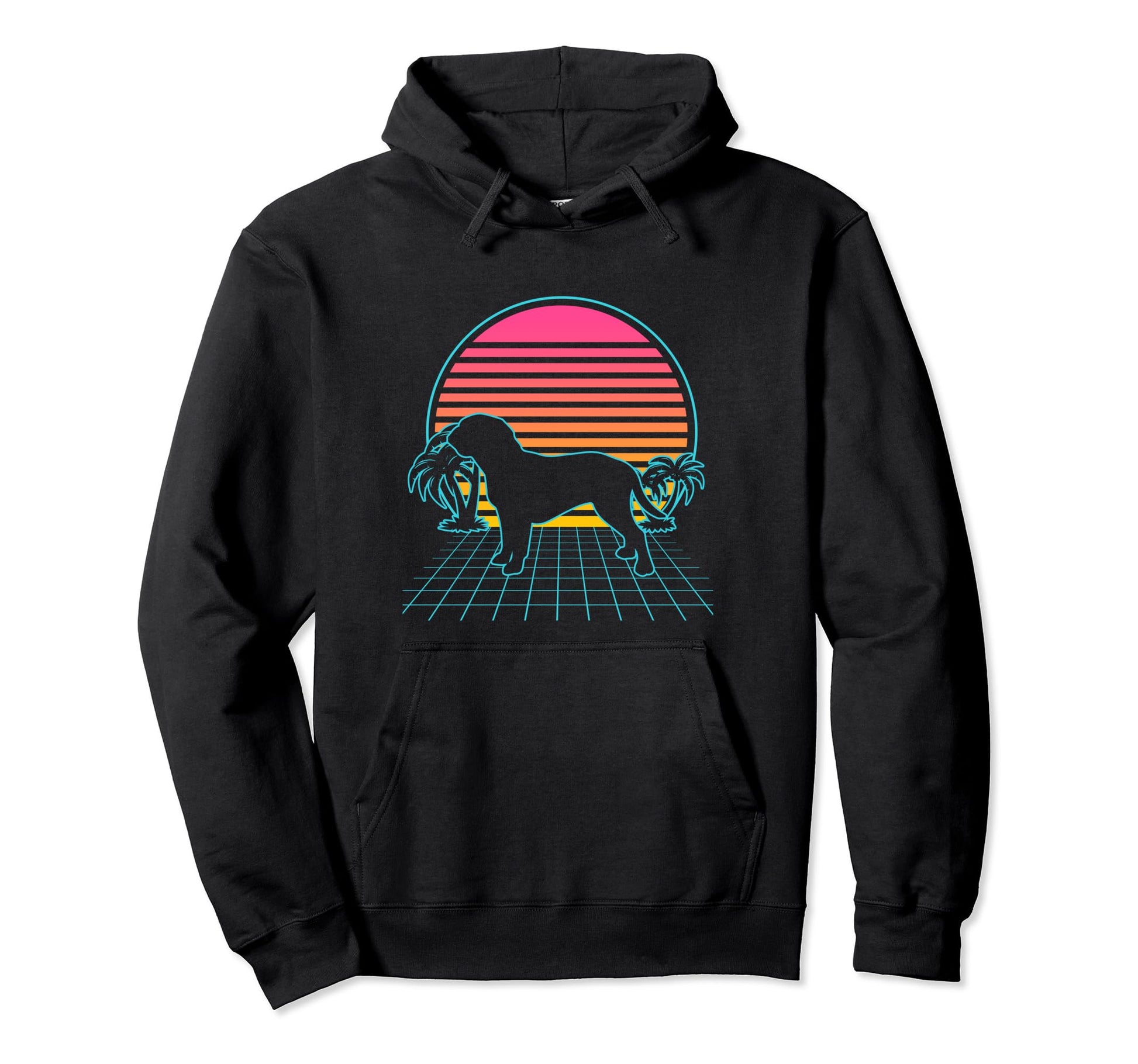Dogue De Bordeaux Dog 80S Vaporwave Hoodie - Streetwear Style Men Women - T-Shirt, Sweatshirt, Hoodie