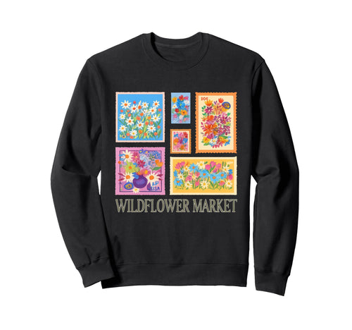 Wildflower Market Boho Floral Sweatshirt - Fun Novelty Design for Adults - T-Shirt, Sweatshirt, Hoodie