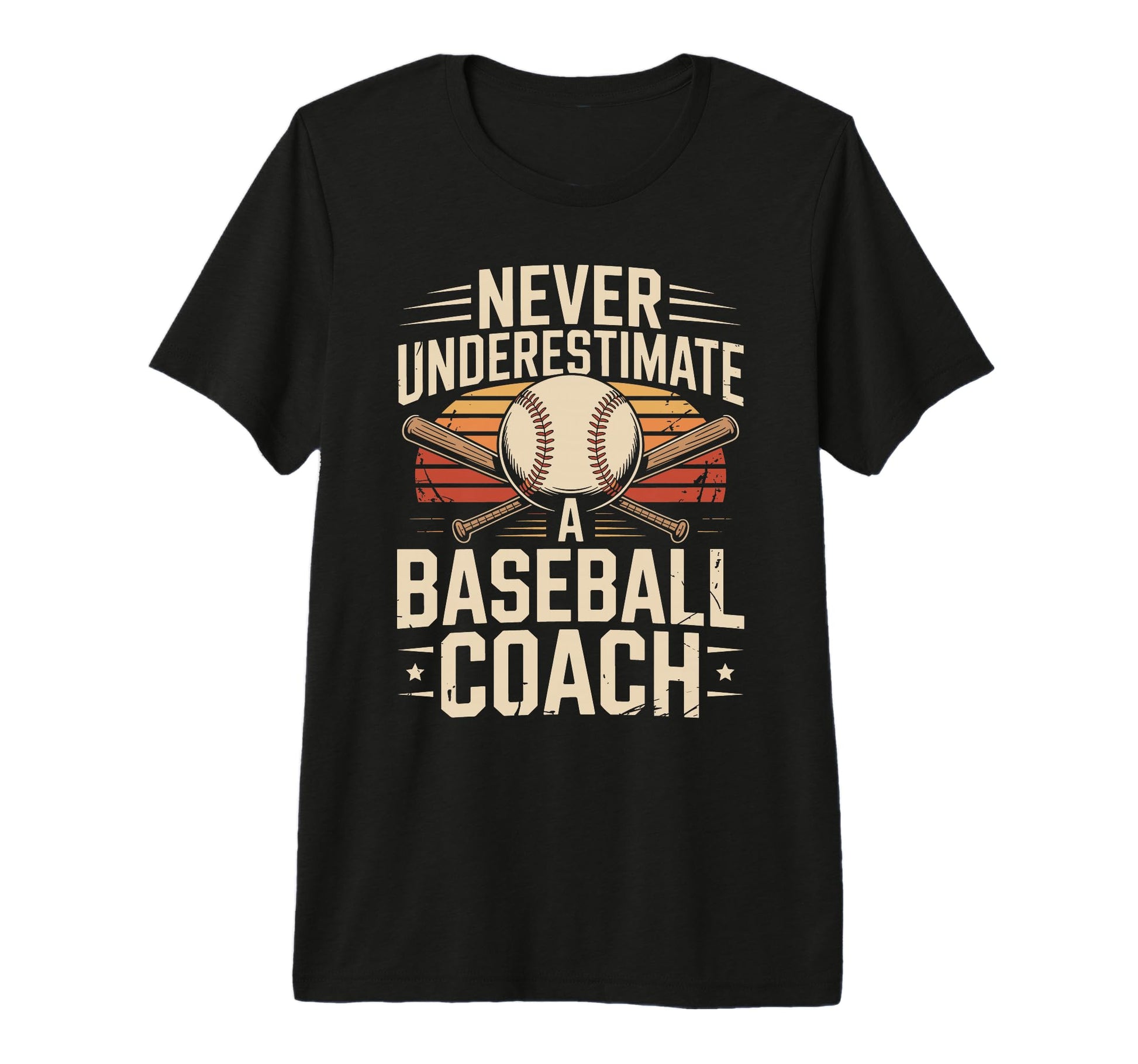 Never Underestimate Baseball Coach Tri T-Shirt - Graphic Print for Adults - T-Shirt, Sweatshirt, Hoodie