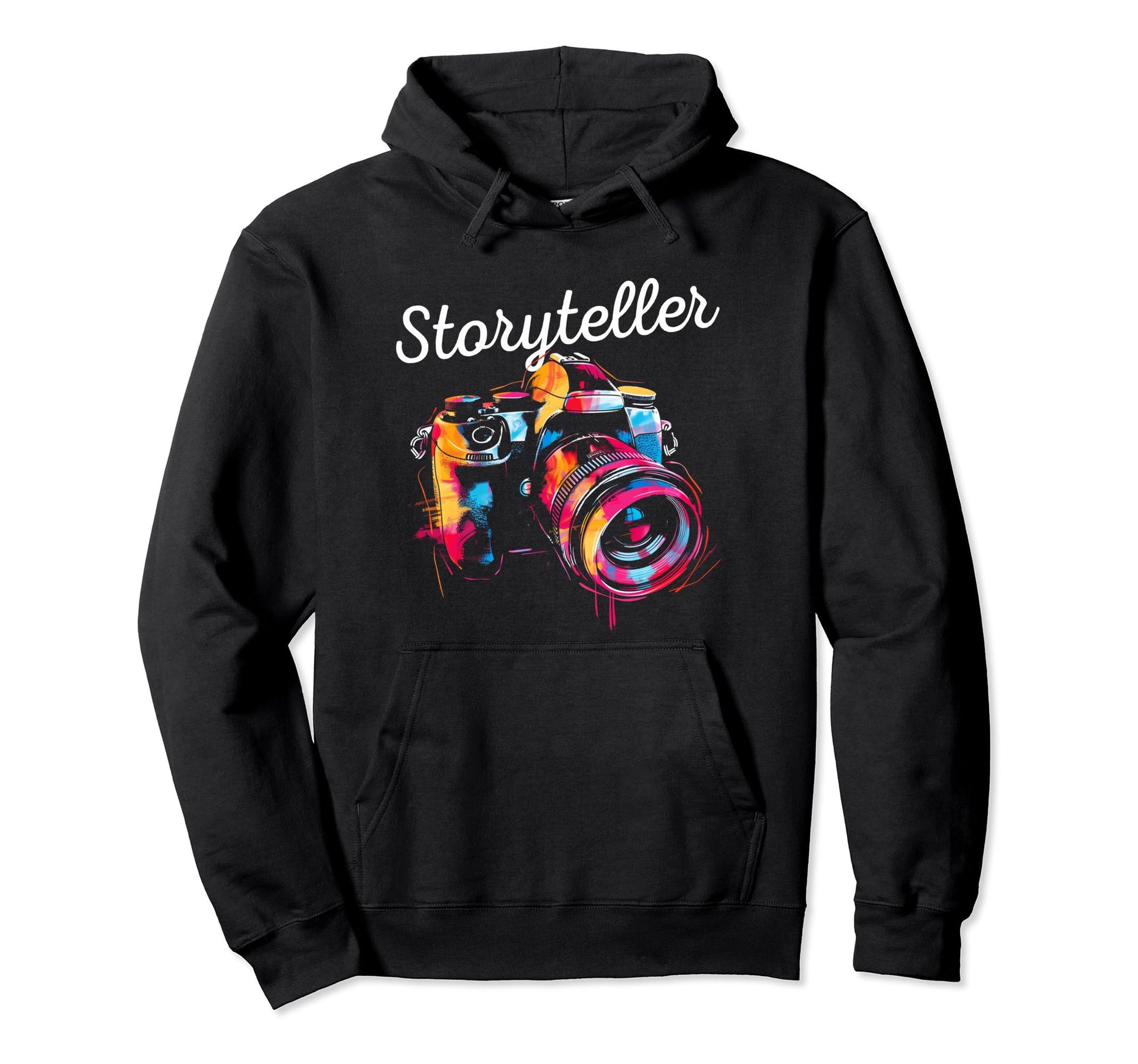 Photographer Storyteller Camera Hoodie - Minimalist Print Unisex - T-Shirt, Sweatshirt, Hoodie